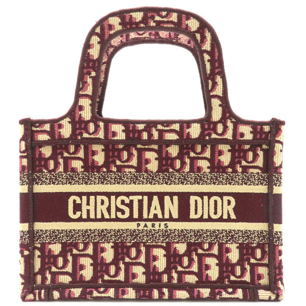 Dior Handbag Book Tote Mini Wine Red
